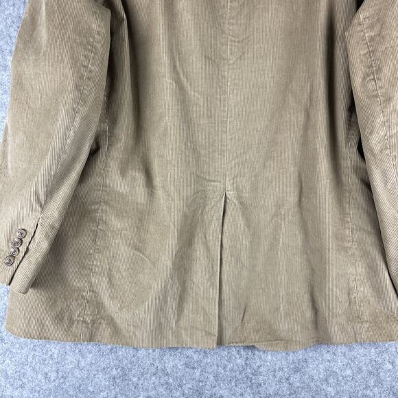 Chaps Corduroy Blazer Sport Coat Jacket Mens 48L Beige Cotton 2 Button - Picture 13 of 16